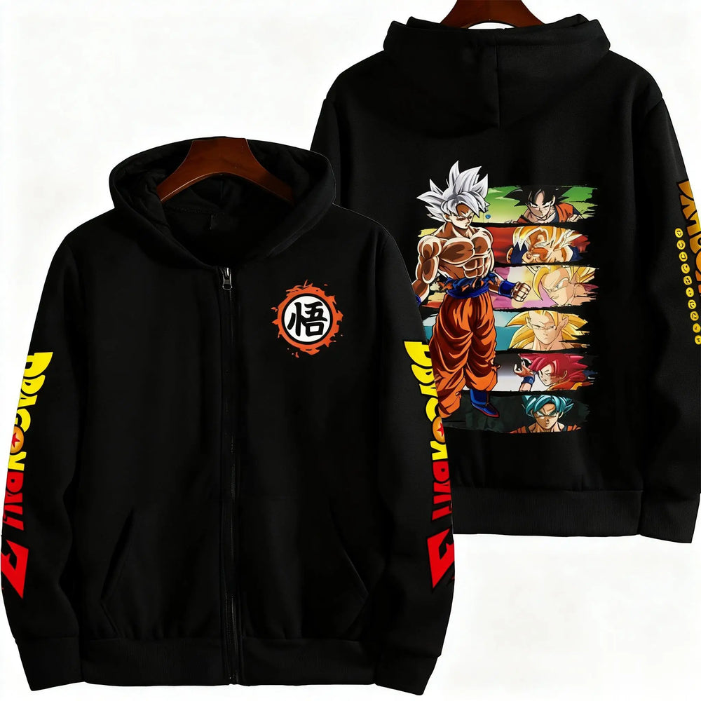 Dragon Ball Goku Zip-Up Hoodie — Oversized Streetwear 4