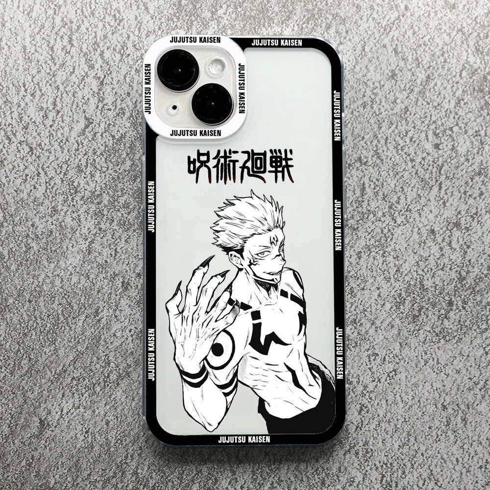 Gojo Satoru Clear Soft Case – Jujutsu Kaisen iPhone 11–16 Pro Max & Plus