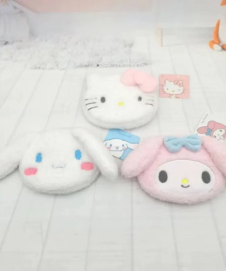 Sanrio Hello Kitty Plush Coin Purse Coin Purse Zipper Coin Purse USB Wired Headset Mini Bag Key Bag Children's Birthday