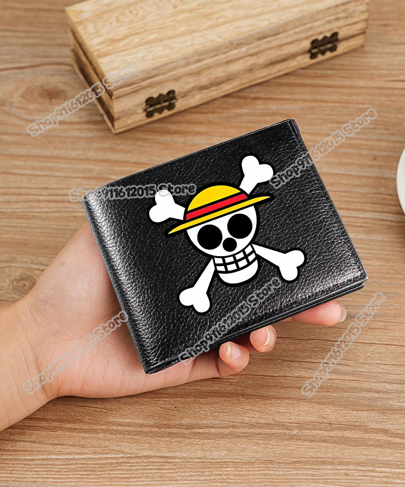 One Piece Pu Leather Wallet for Men Foldable Short Wallets Luffy Zoro Chopper Coin Purse Man Multi-slot Credit ID Card Holder