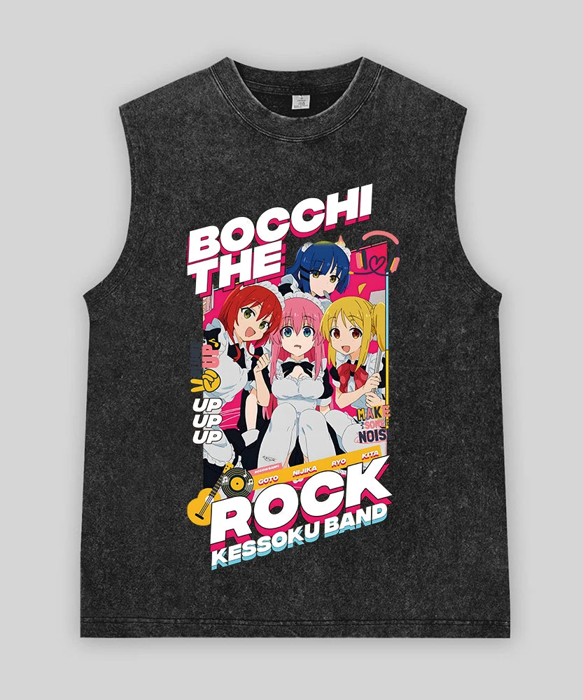 Bocchi the Rock! Oversized Band Vest – Unisex Anime Cotton Tank Top