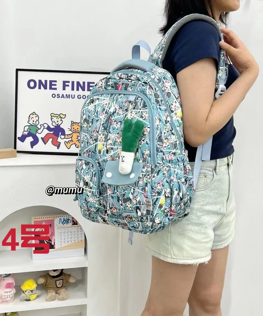 Hatsune Miku New Bag Junior High Student Large Capacity High School Student Girls Middle School Backpack Holiday Gift