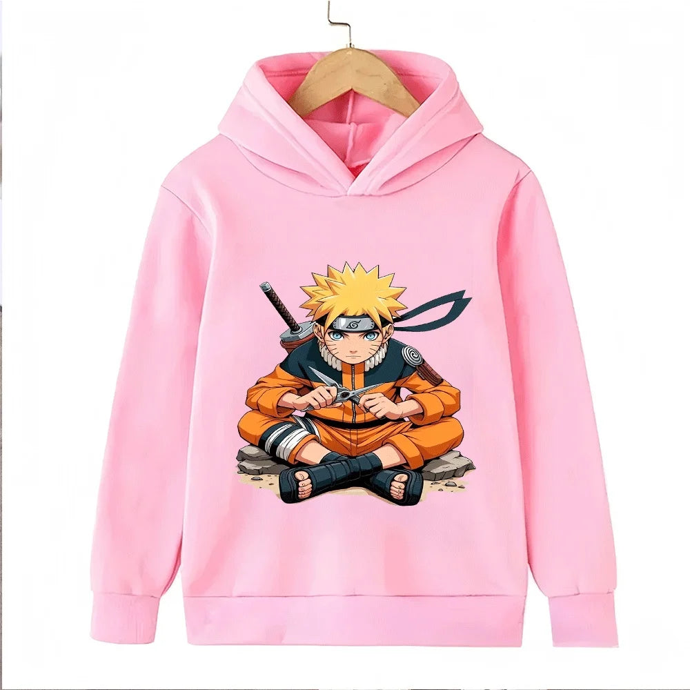 Anime Uzumaki Naruto Kids Printed Hoodie – Long Sleeve Pullover Sweatshirt for Boys & Girls 2