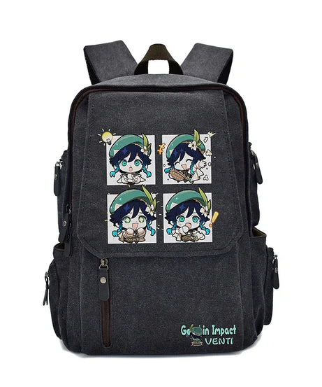 New Genshin Impact Anime Peripheral Rucksack Primary and Secondary School School Bag Men's and Women's Backpack Birthday Gift