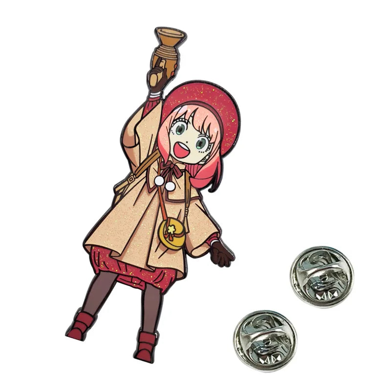 Spy X Family Anya Metal Enamel Pins Cute Brooch for Backpacks Fashion Anime Badge Accessories for Students and Fans