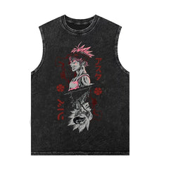 Jujutsu Kaisen Gojo Tank Top — Vintage-Washed Sleeveless Vest