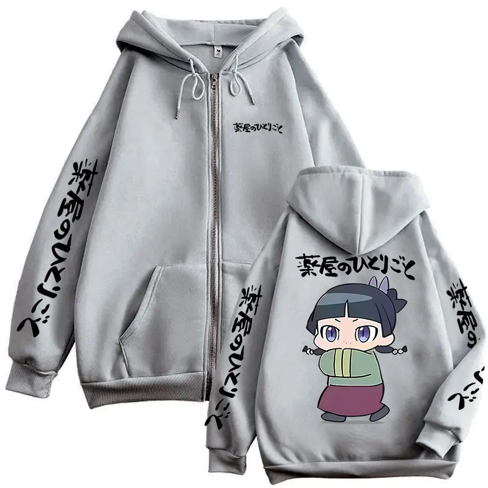 The Apothecary Diaries Maomao Graphic Zip Up Hoodie Unisex Oversized Harajuku Jacket 3