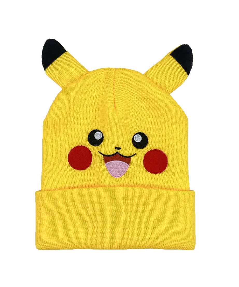 Potdemiel Pikachu Embroidered Knitted Hat WinterCute Ears Funny Hats or Women Men Beanies Knitted Warm Cool Hat