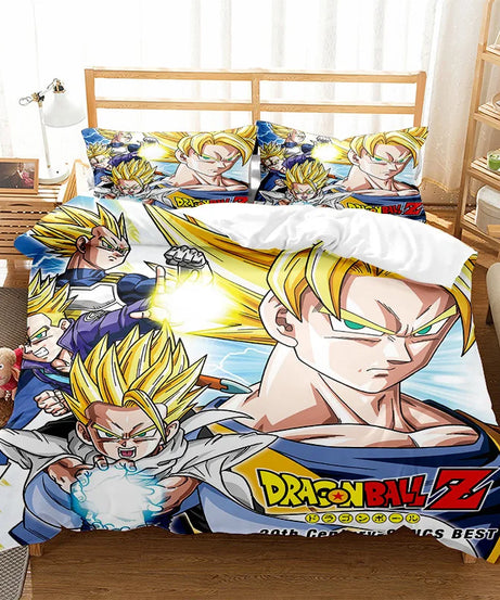 Anime Dragon Ball Duvet Comforter Quilt Cover Set Super Saiyan Bedding Set Anime Car Bed Bedroom Home Children Bedroom Gifts