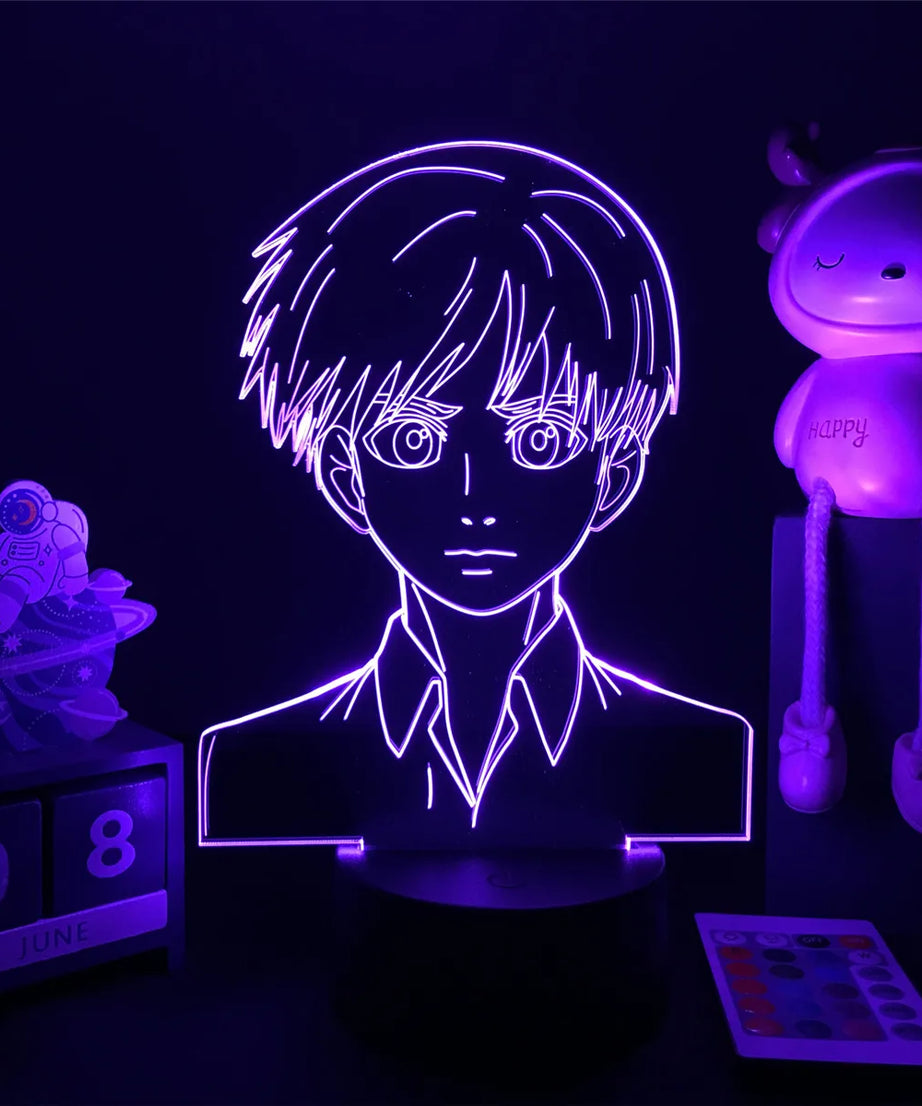 Anime 3D Lamp Attack on Titan Acrylic Luminous Stand Mikasa Ackerman Eren Yeager Action Figure For Kids Children Gifts