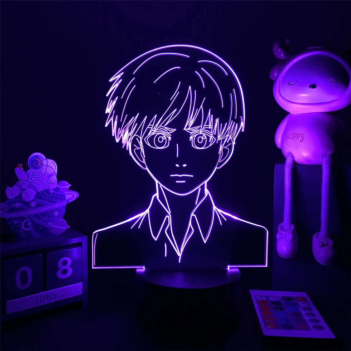 Anime 3D Lamp Attack on Titan Acrylic Luminous Stand Mikasa Ackerman Eren Yeager Action Figure For Kids Children Gifts