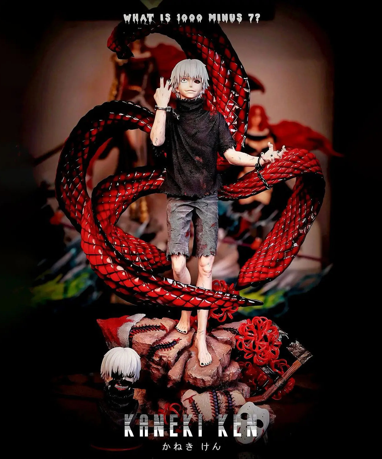 Tokyo Ghoul Figurine Kaneki Ken Action Figure 39cm Pvc Gk Statue Model Changeable Head Ornament Collection Desk Decoration Gifts