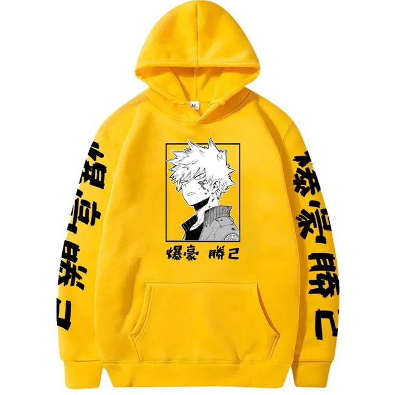 My Hero Academia Katsuki Bakugo Kanji Graphic Hoodie Harajuku Streetwear 7