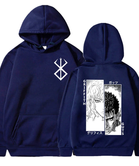 Hot Anime Guts Griffith Graphic Printed Hoodie Unisex Autumn Winter Casual Loose Long Sleeve Pullover Fashion Sweatshirt
