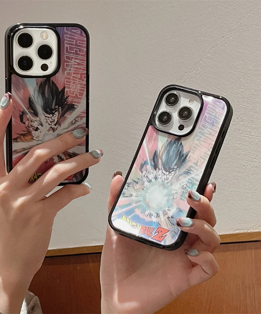 For Magsafe Magnetic Dragon Ball Phone Case For iPhone 16 15 14 13 12 17 Goku Vegeta Saiyan 3D Changing Visual Cases