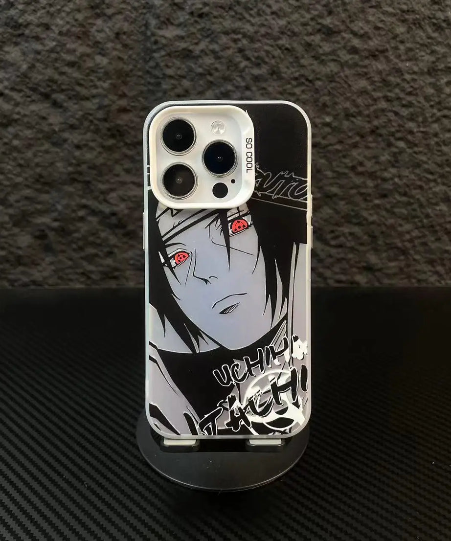 Naruto Anime Laser Case – Sasuke, Itachi & Kakashi 3D Shockproof iPhone 11–16 Pro Max