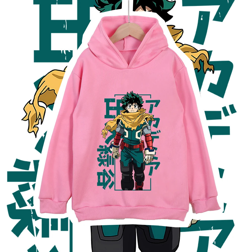 Kids Izuku Midoriya Anime Cotton Hoodie – My Hero Academia Pullover Sweatshirt 3