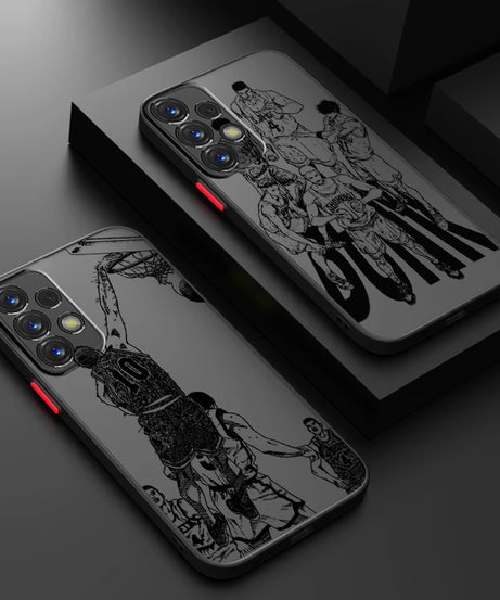 Slam Dunk Popular Anime Art Frosted Translucent For Samsung Galaxy S24 S23 S22 S21 S20 FE S10 S9 S8 Plus Ultra Pro 5G Matte
