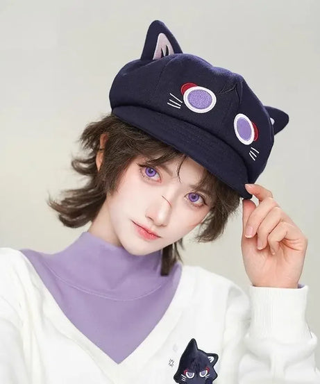 Cute Cat Berets hat for Women Sunsyea Genshin Impact Merch MiHoYo Original Wanderer Fairy Tale Cosplay Cat Hat