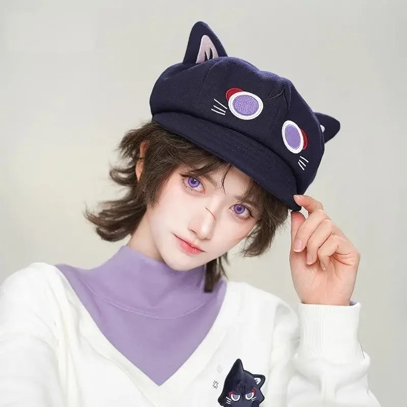 Cute Cat Berets hat for Women Sunsyea Genshin Impact Merch MiHoYo Original Wanderer Fairy Tale Cosplay Cat Hat