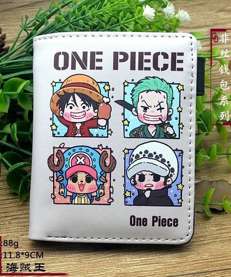 one piece anime peripheral wallet card bag with zipper coin wallet id passport bag cartoon mens one piece figure birthday gift