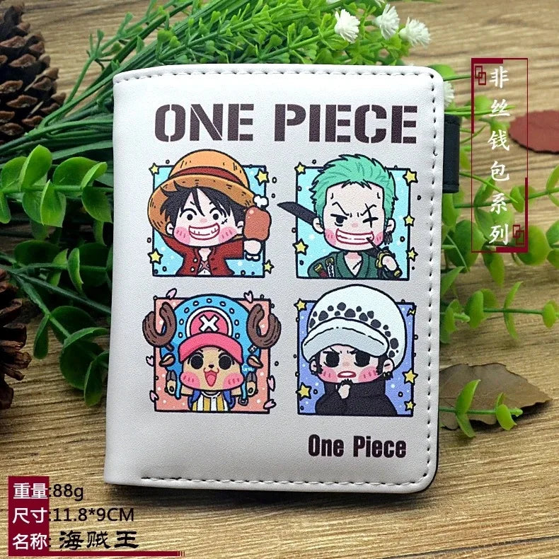 one piece anime peripheral wallet card bag with zipper coin wallet id passport bag cartoon mens one piece figure birthday gift