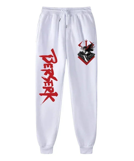 Men's berserk animated printed sportswear pants sports jogging pants casual polar lining pocket pants