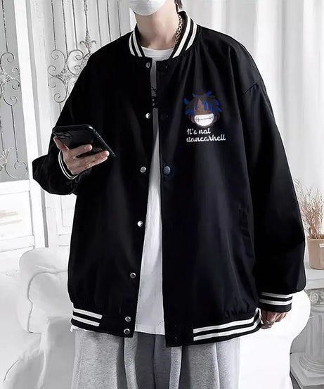 Anime One Piece Monkey D. Luffy  Anime Baseball Jacket Men's Loose Autumn Coat Versatile Casual Top