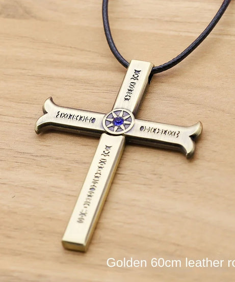 New One Piece Necklace Hawkeye Mihawk Necklace Black Blade Night Anime Peripheral Student Men and Women Pendant with Sheath Gi