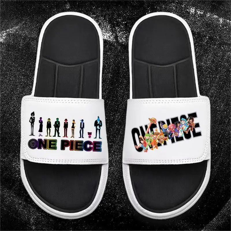 One Piece Anime Luffy Zoro Nami  Pattern New Slippers Men and Women Fashionable Flat Outdoor Comfortable Sandals Gift
