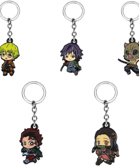 Anime Demon Slayer Keychain Kamado Tanjirou Acrylic Fashion Trend Key Ring For Earring For Women Men Gift Decoration Car Jewelry