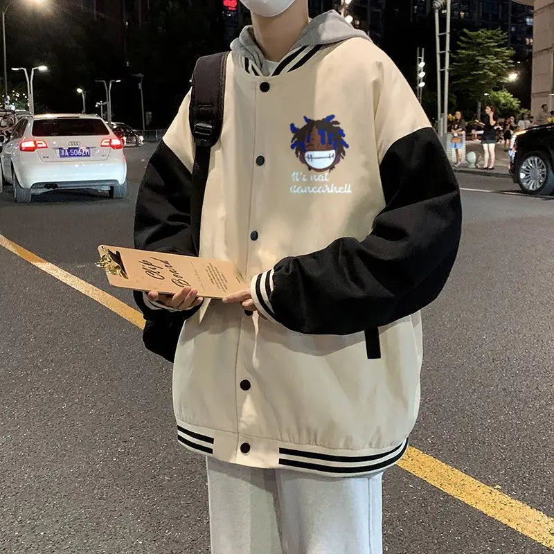 Anime One Piece Monkey D. Luffy  Anime Baseball Jacket Men's Loose Autumn Coat Versatile Casual Top