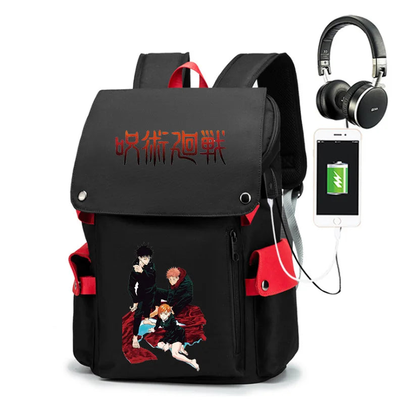 Jujutsu Kaisen Anime Backpack Student School Shoulder Bag Business Multifunctional Large Capacity Computer Bag Travel Backpack