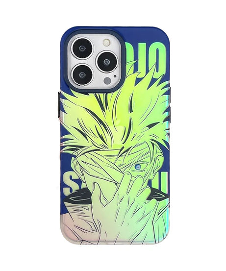 Laser Jujutsu Kaisen Phone Cases For iPhone 16 15 14 13 12 Pro Max Japan Anime Soft Back Cover