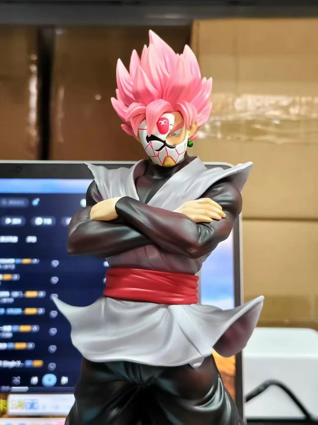 27cm Dragon Ball Z Figure Super Saiyan Goku Black Zamasu Mask Action Figure Pvc Model Statue Collection Decoration