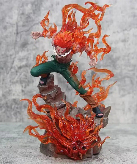 26cm Naruto Might Guy Figure Ten Years of Shinobi Anime Action Figure With Light Immortal Sitting Pvc Model Collection Toy Gift