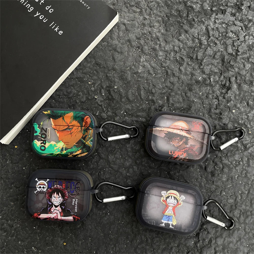Anime One Piece Luffy Zoro Earphone Case For AirPods 4th 3rd 2nd Pro Pro2 Headphone Headset Wireless Protection Cover Funda