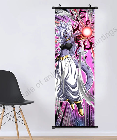 Dragon Ball Z Hanging Canvas Scroll – Goku, Vegeta & Frieza Anime Wall Art