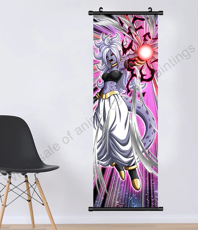 Dragon Ball Z Hanging Canvas Scroll – Goku, Vegeta & Frieza Anime Wall Art