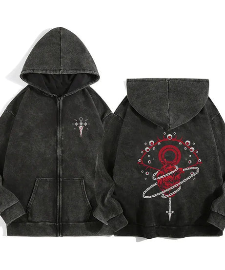 Hunter x Hunter Zip-Up Hoodie – Unisex Anime Streetwear Pullover