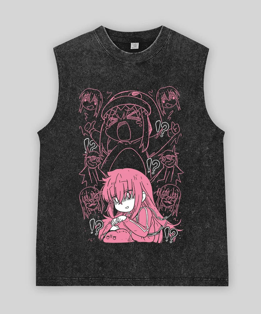 Bocchi the Rock! Oversized Band Vest – Unisex Anime Cotton Tank Top