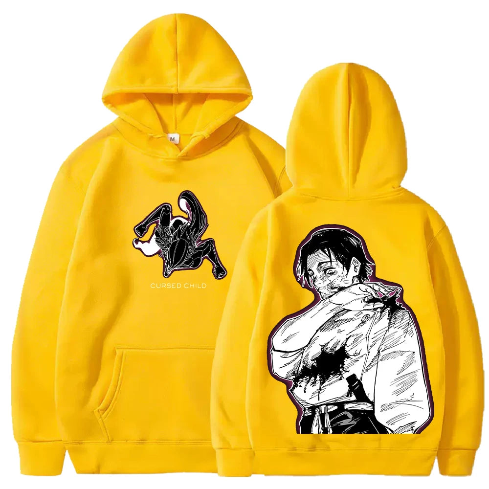 Anime Jujutsu Kaisen Okkotsu Yuta Cool Graphic Printed Hooded Men Women Manga Hoodies Loose Casual Sweatshirt Harajuku Pullover 8