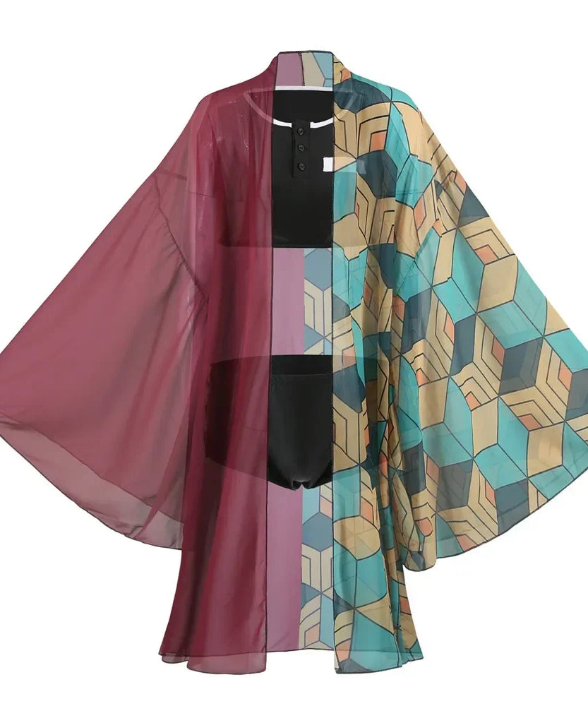 New Swimsuit Anime Demon Slayer Kochou Shinobu Kamado Cosplay Costume Kimono Agatsuma Zenitsu Sexy Bikini Beach Summer Halloween