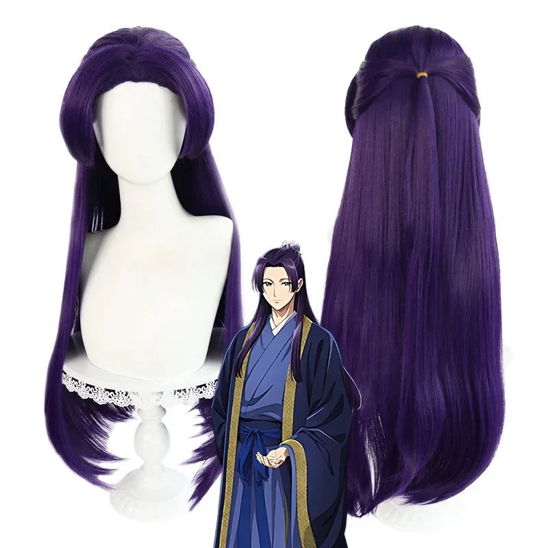 Anime The Apothecary Diaries Jinshi Cosplay Costume Wig Blue Robe Uniform Headwear Kusuriya No Hitorigoto Halloween Women Men