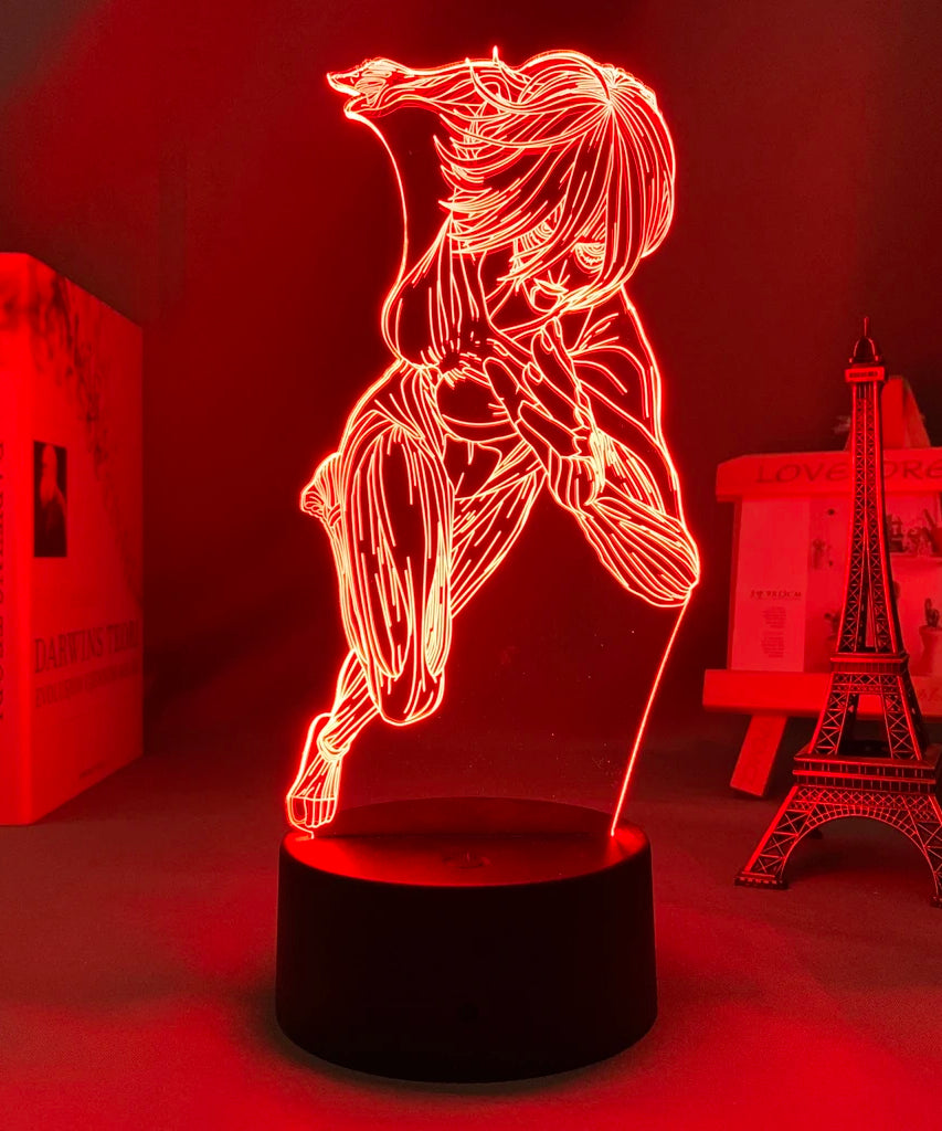 Anime 3D Lamp Attack on Titan Acrylic Luminous Stand Mikasa Ackerman Eren Yeager Action Figure For Kids Children Gifts