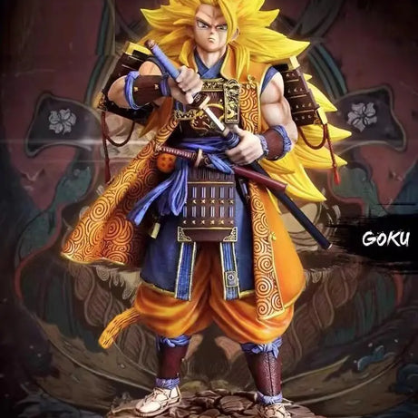 Dragon Ball Anime Figure Samurai Series SSJ3 Goku Figures GK Model Statue Pvc Saiyan 3 Goku Action Figurine Collection Models