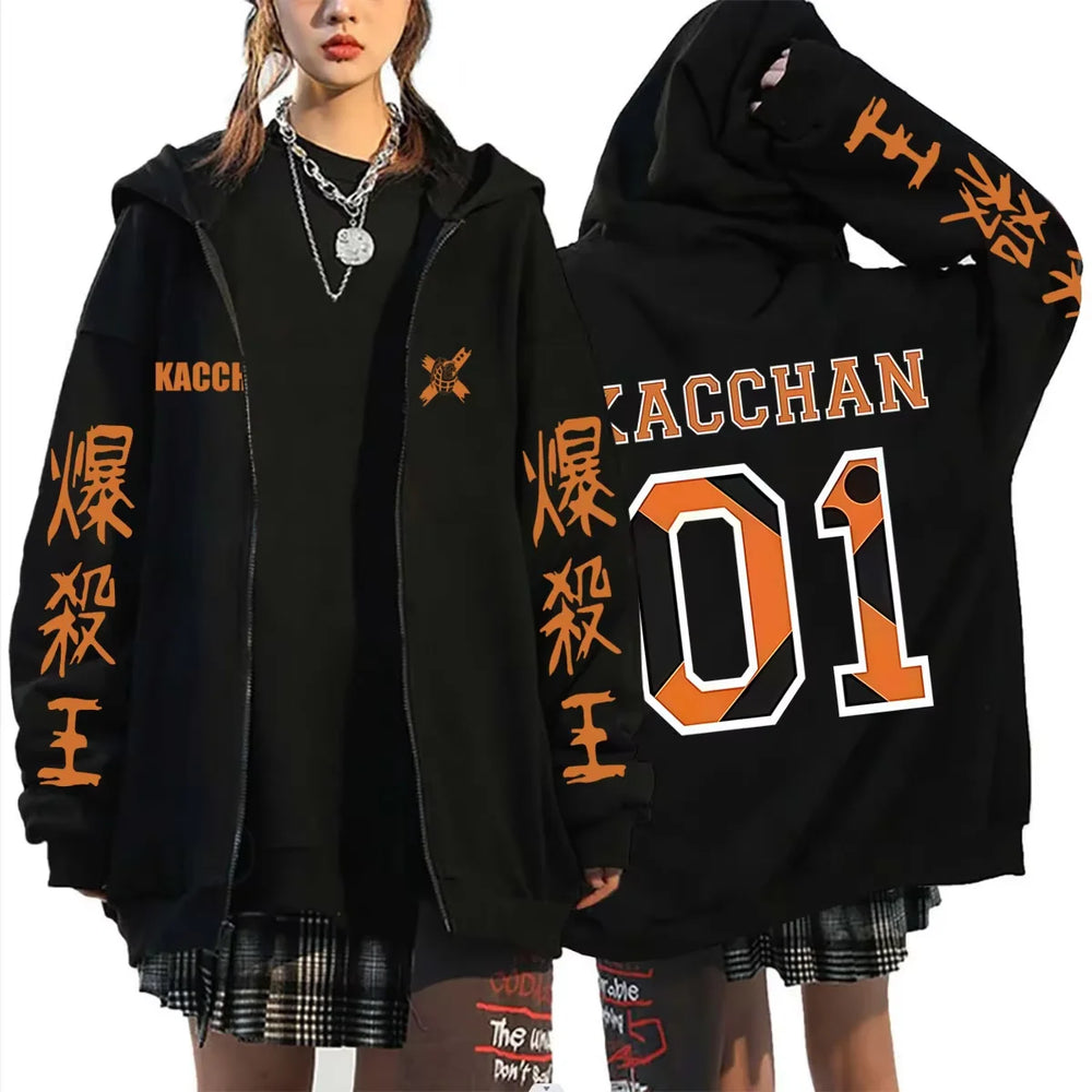 My Hero Academia Katsuki Bakugo Graphic Zip-Up Hoodie Harajuku Streetwear 5