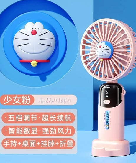 Doraemon Portable USB Fan – Foldable & Silent Cartoon Neck Fan for Students & Gifts