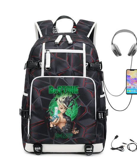 Dr. Stone Anime Backpack – Large Capacity Student & Travel Bag