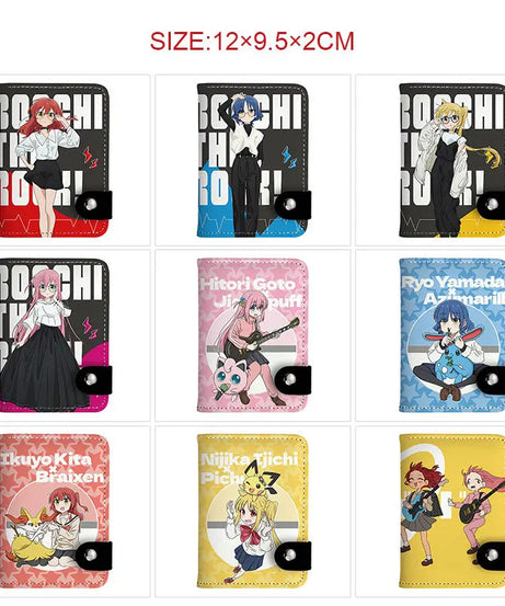 BOCCHI THE ROCK! Anime Yamada Ryo Synthetic Leather Short Men Wallet Gotoh Hitori Card Holder Purse